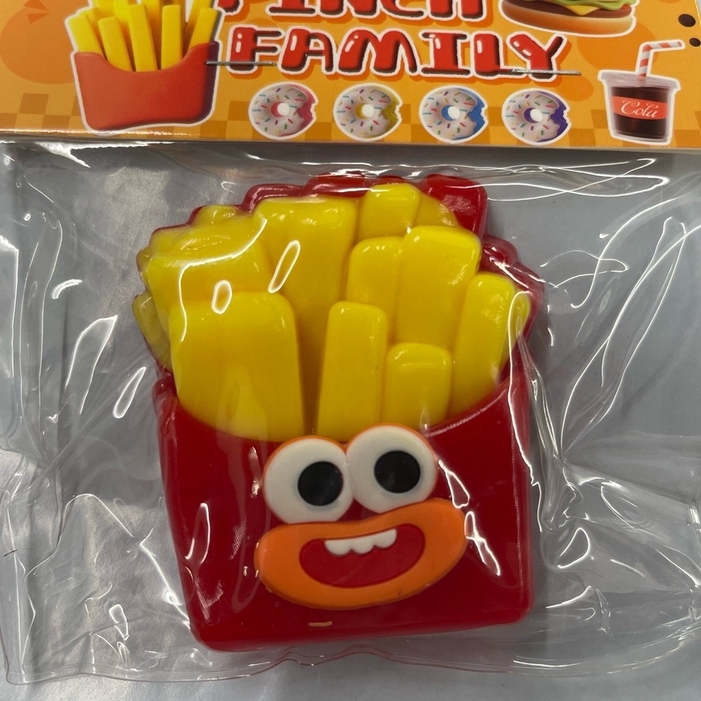 Cute French Fry squishy with burger squishy.